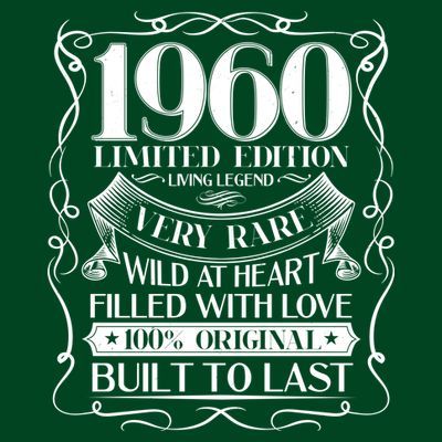 1960 Rare Limited Edition Legend 60th Birthday T-Shirt