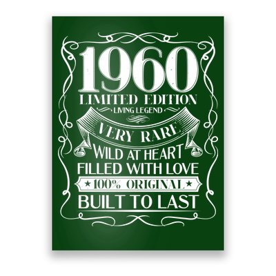 1960 Rare Limited Edition Legend 60th Birthday Poster