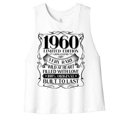 1960 Rare Limited Edition Legend 60th Birthday Women's Racerback Cropped Tank