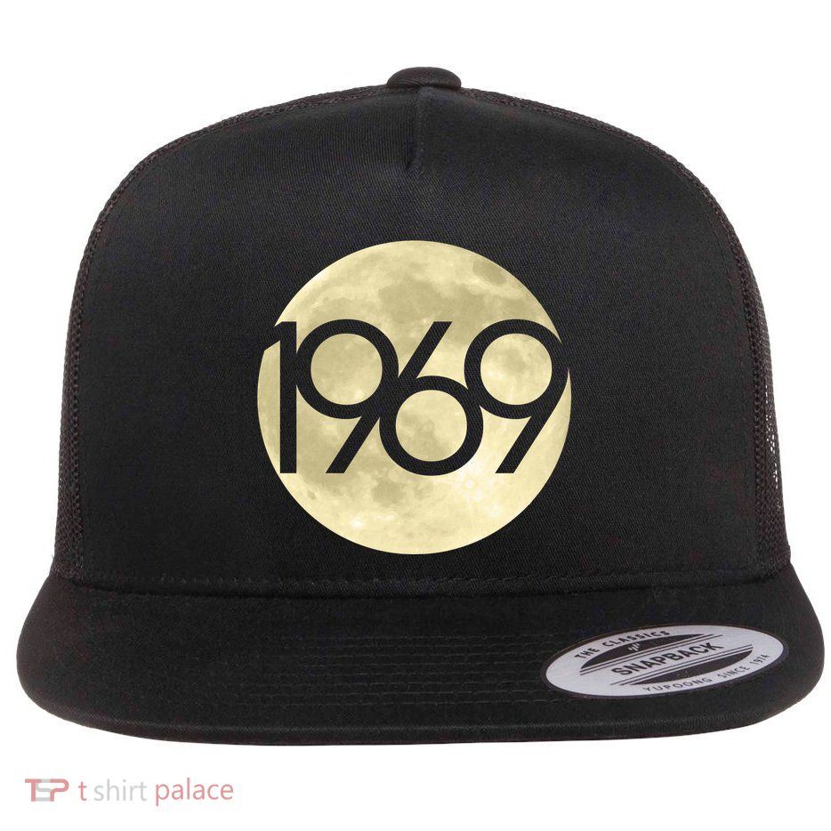 1969 Moon Landing Apollo 11 50th Anniversary Flat Bill Trucker Hat