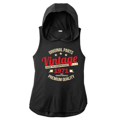 1971 Original Parts Vintage 50th Birthday Ladies PosiCharge Tri-Blend Wicking Draft Hoodie Tank