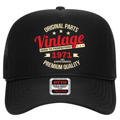 1971 Original Parts Vintage 50th Birthday High Crown Mesh Back Trucker Hat