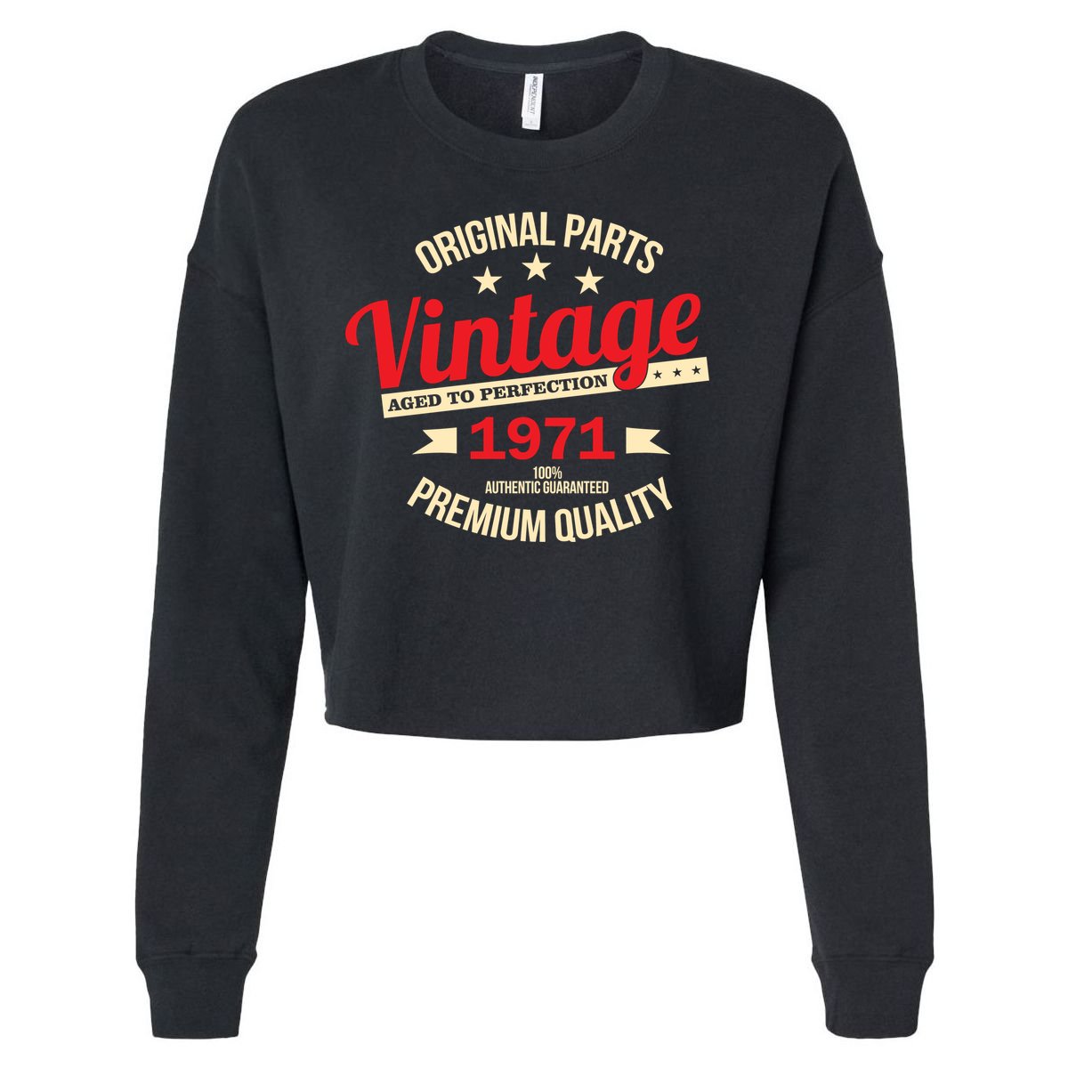 1971 Original Parts Vintage 50th Birthday Cropped Pullover Crew