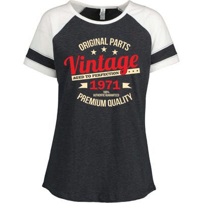 1971 Original Parts Vintage 50th Birthday Enza Ladies Jersey Colorblock Tee