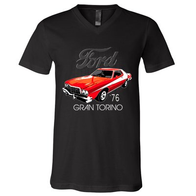 1976 Ford Gran Torino V-Neck T-Shirt