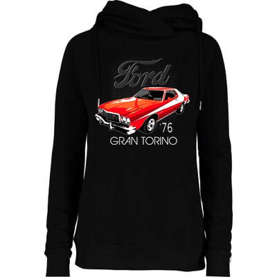 1976 Ford Gran Torino Womens Funnel Neck Pullover Hood