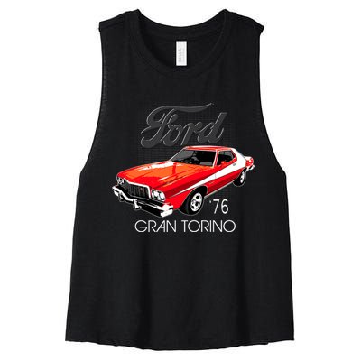 1976 Ford Gran Torino Women's Racerback Cropped Tank