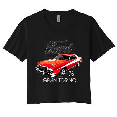 1976 Ford Gran Torino Women's Crop Top Tee