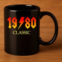 1980 Classic Rock 40th Birthday 11oz C Handle Ceramic Mug