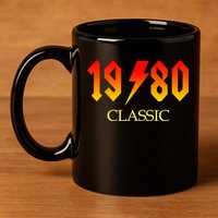 1980 Classic Rock 40th Birthday 11oz C Handle Ceramic Mug