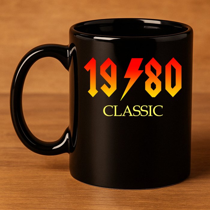 1980 Classic Rock 40th Birthday 11oz C Handle Ceramic Mug