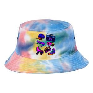 1980 Eighties Old School Retro Neon Tie Dye Newport Bucket Hat