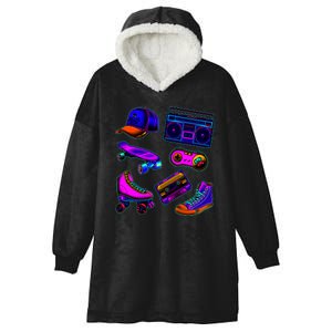 1980 Eighties Old School Retro Neon Hooded Wearable Blanket