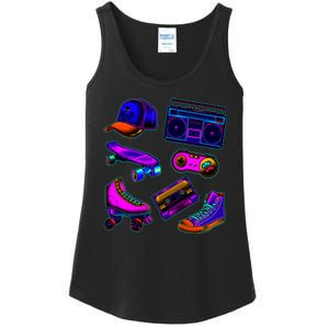 1980 Eighties Old School Retro Neon Ladies Essential Tank