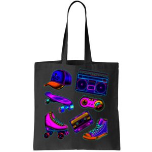 1980 Eighties Old School Retro Neon Tote Bag