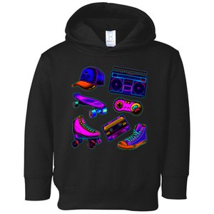 1980 Eighties Old School Retro Neon Toddler Hoodie