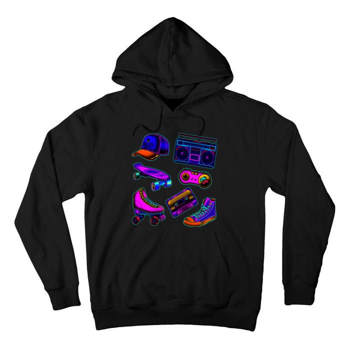 1980 Eighties Old School Retro Neon Tall Hoodie