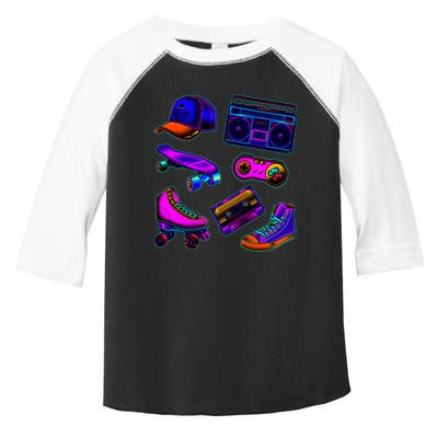 1980 Eighties Old School Retro Neon Toddler Fine Jersey T-Shirt