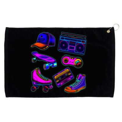 1980 Eighties Old School Retro Neon Grommeted Golf Towel