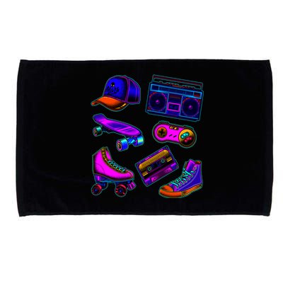 1980 Eighties Old School Retro Neon Microfiber Hand Towel