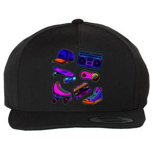 1980 Eighties Old School Retro Neon Wool Snapback Cap