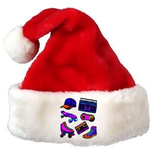 1980 Eighties Old School Retro Neon Premium Christmas Santa Hat