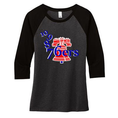 10 9 8 76ers Women's Tri-Blend 3/4-Sleeve Raglan Shirt