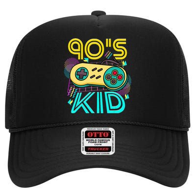 1990'S 90S I Heart The Nineties I Love The 90'S Video Games High Crown Mesh Back Trucker Hat