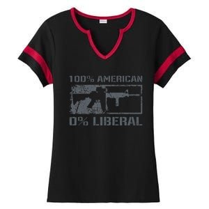 100 American 0 Liberal 2nd Amendment Ar15 Rifle Funny Gun Ladies Halftime Notch Neck Tee