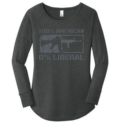 100 American 0 Liberal 2nd Amendment Ar15 Rifle Funny Gun Women's Perfect Tri Tunic Long Sleeve Shirt