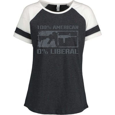 100 American 0 Liberal 2nd Amendment Ar15 Rifle Funny Gun Enza Ladies Jersey Colorblock Tee