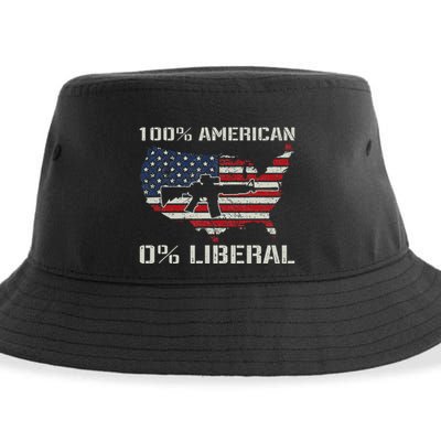 100 American 0 Liberal Ar15 Pro Gun Usa Flag Republican Sustainable Bucket Hat