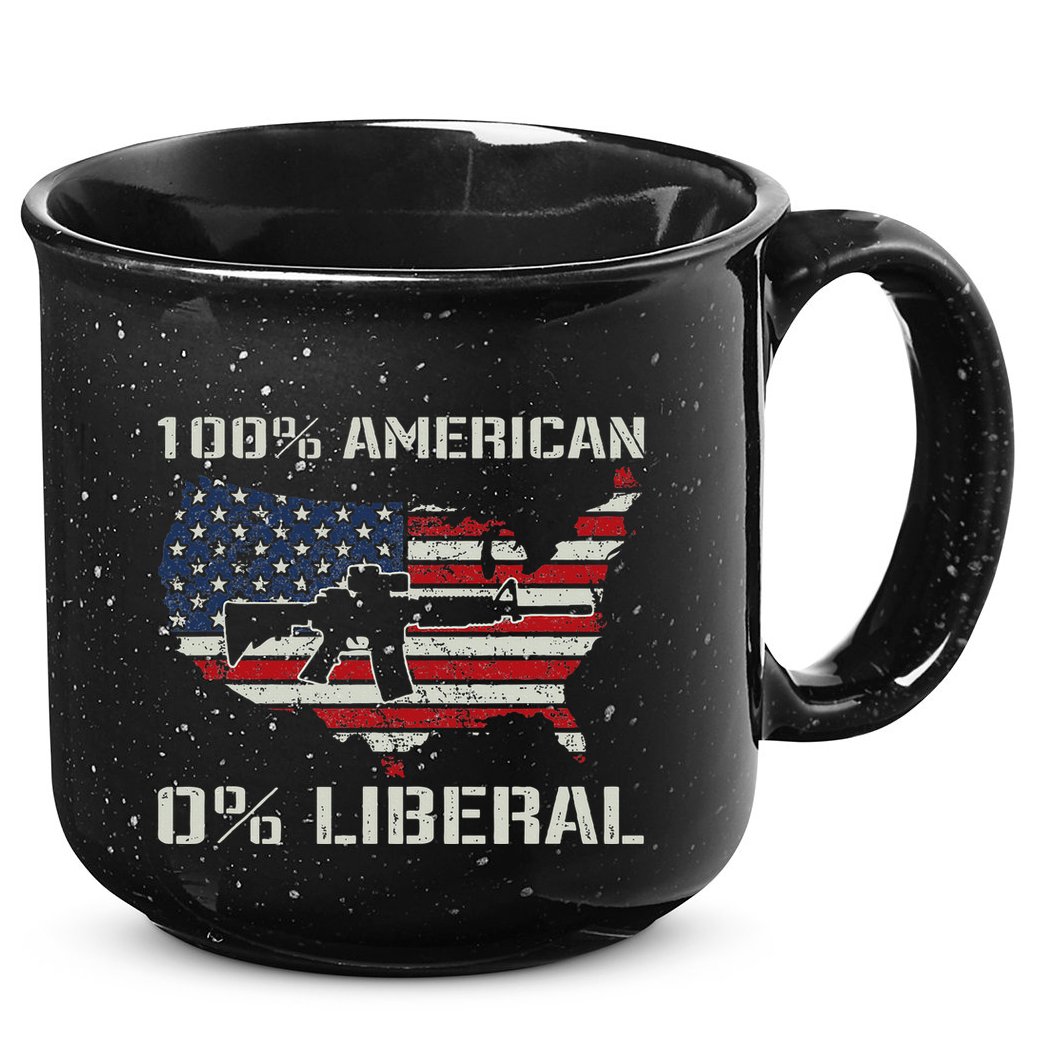 100 American 0 Liberal Ar15 Pro Gun Usa Flag Republican 15oz Campfire Ceramic Mug