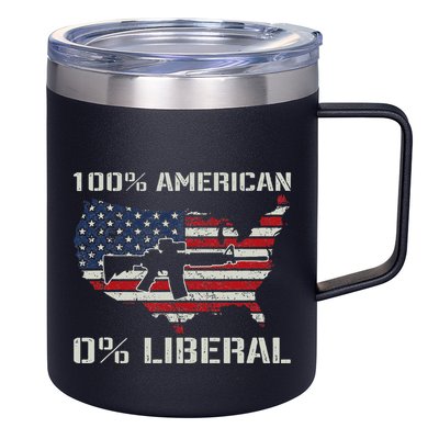 100 American 0 Liberal Ar15 Pro Gun Usa Flag Republican 12oz Stainless Steel Coffee Mug