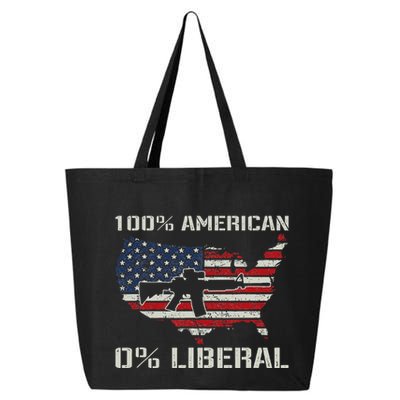 100 American 0 Liberal Ar15 Pro Gun Usa Flag Republican 25L Jumbo Tote