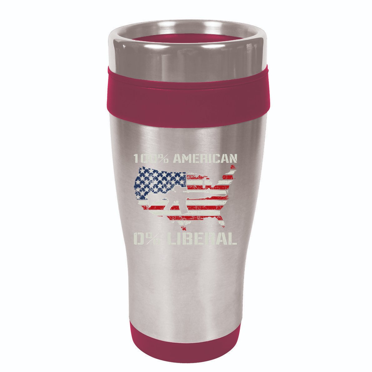 100 American 0 Liberal Ar15 Pro Gun Usa Flag Republican 16oz Travel Tumbler