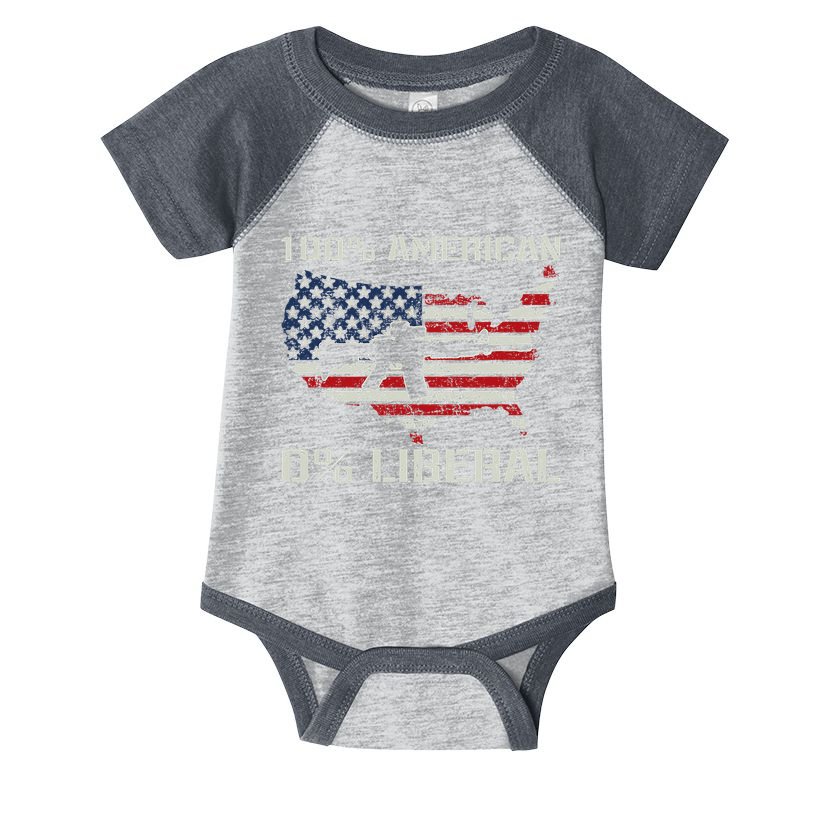 100 American 0 Liberal Ar15 Pro Gun Usa Flag Republican Infant Baby Jersey Bodysuit