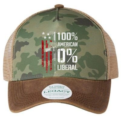100 American 0 Liberal Funny Pro Gun On Back Legacy Tie Dye Trucker Hat