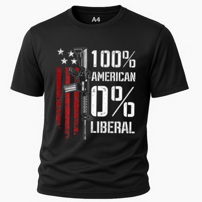 100 American 0 Liberal Funny Pro Gun On Back Performance Shirt