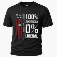 100 American 0 Liberal Funny Pro Gun On Back Cooling Performance Crew T-Shirt