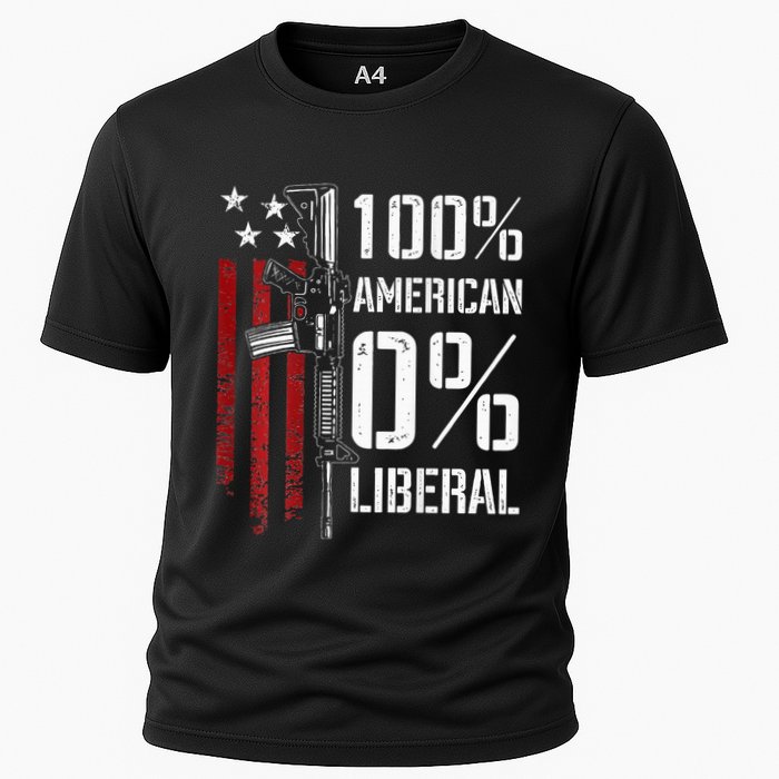 100 American 0 Liberal Funny Pro Gun On Back Cooling Performance Crew T-Shirt