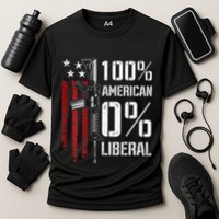 100 American 0 Liberal Funny Pro Gun On Back Cooling Performance Crew T-Shirt
