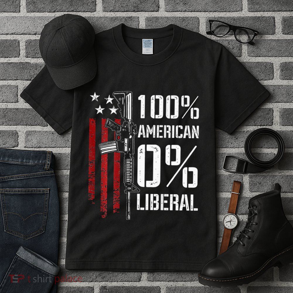 100 American 0 Liberal Funny Pro Gun On Back Tall T-Shirt