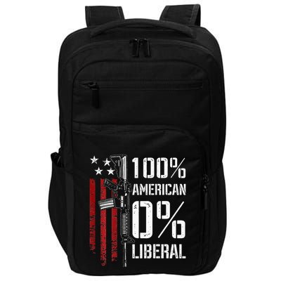 100 American 0 Liberal Funny Pro Gun On Back Impact Tech Backpack