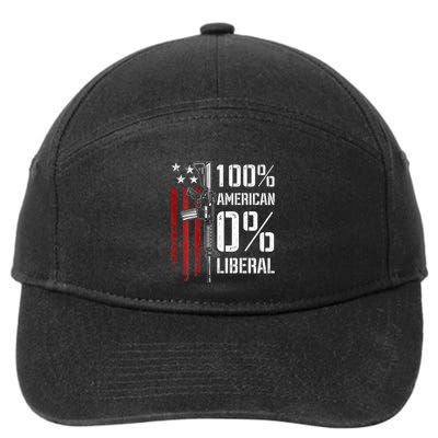 100 American 0 Liberal Funny Pro Gun On Back 7-Panel Snapback Hat
