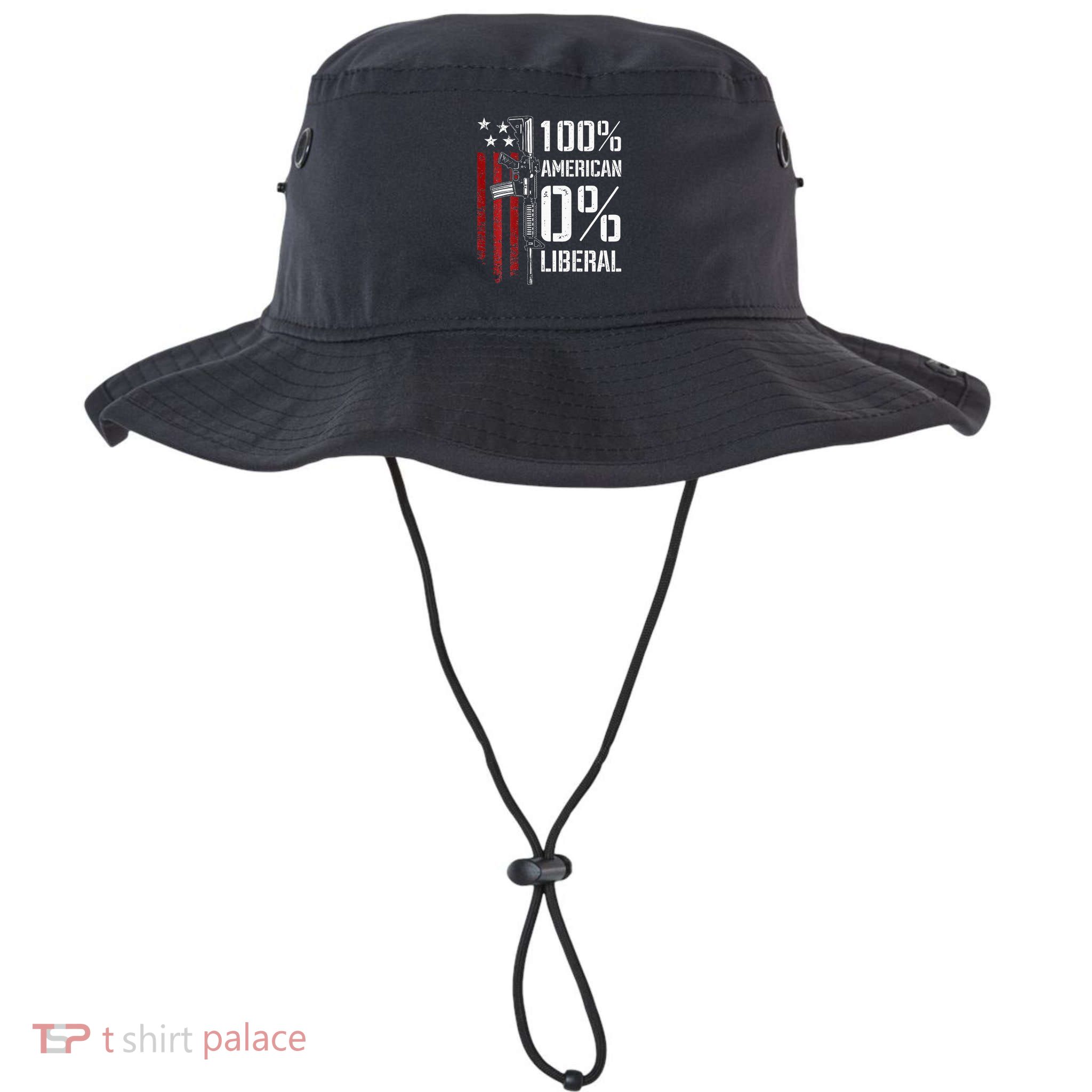 100 American 0 Liberal Funny Pro Gun On Back Bucket Hat