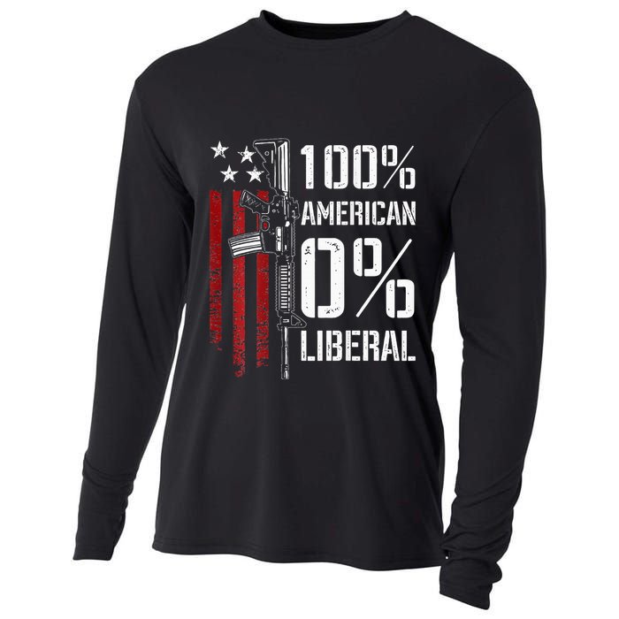 100 American 0 Liberal Funny Pro Gun On Back Cooling Performance Long Sleeve Crew