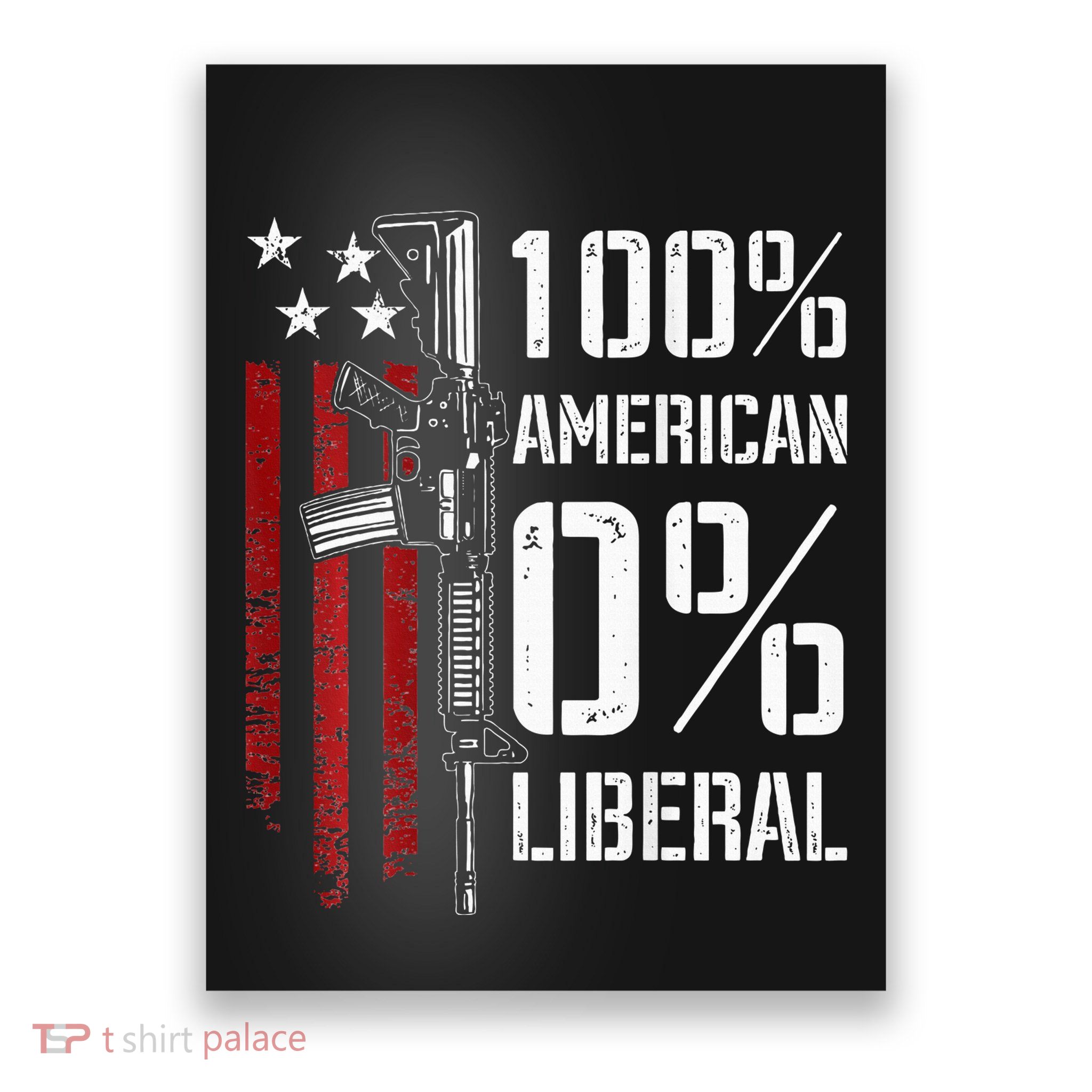 100 American 0 Liberal Funny Pro Gun On Back Poster