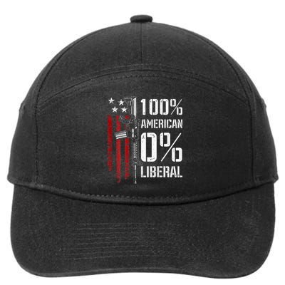 100 American 0 Liberal Funny Pro Gun On Back 7-Panel Snapback Hat