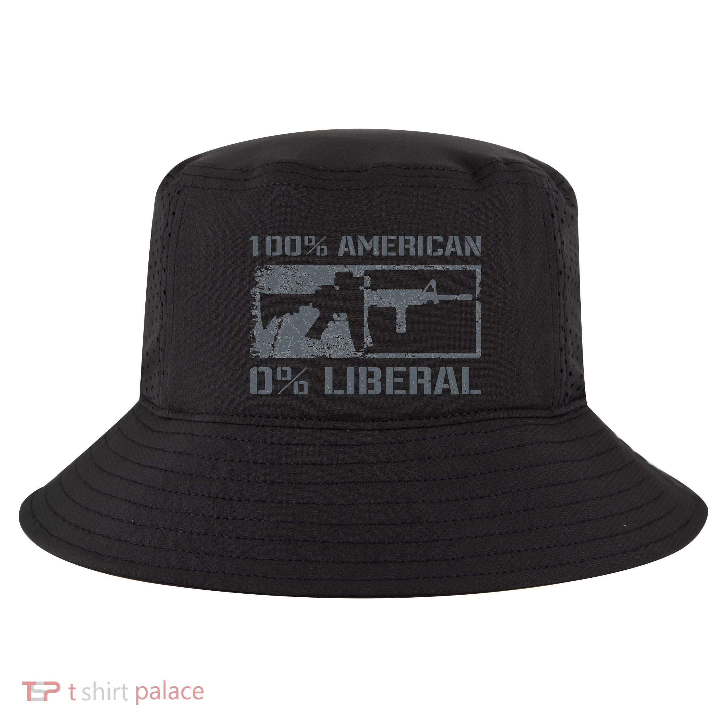 100 American 0 Liberal 2nd Amendment AR15 Rifle Funny Gun Cool Comfort Performance Bucket Hat
